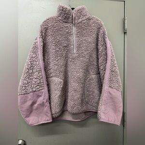 Acne Studios Fedda Faux Shearling Teddy Pullover Lilac‎ purple size L